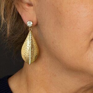 NWT Lane Bryant Gold and‎ Rhinestone Drop Earrings